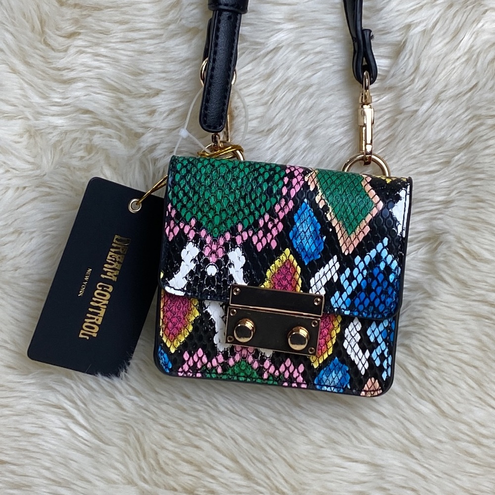 Dream Control Multi Color Python-Embossed Mini Bag